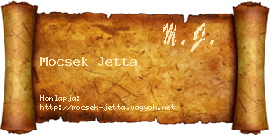 Mocsek Jetta névjegykártya